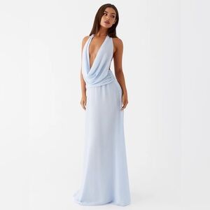 NWT Peppermayo Elysia Chiffon Maxi Dress Baby Blue Size 10 Women’s US 10